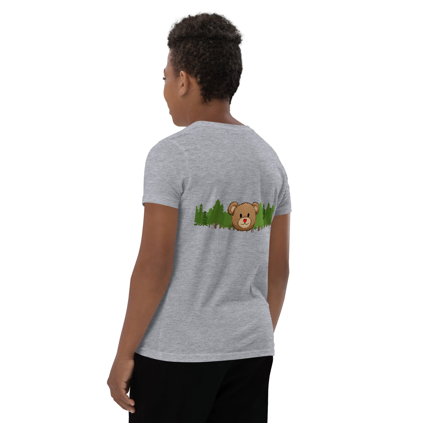 Bear Hug embroidered "In the  Forest" Youth Short Sleeve T-Shirt