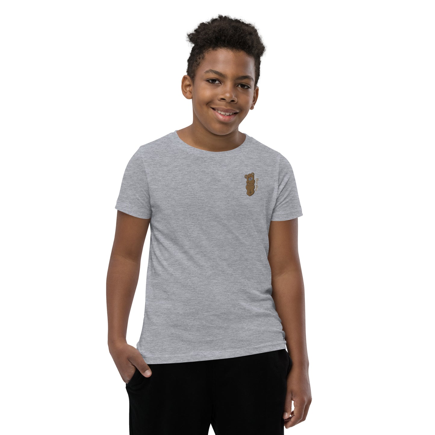 Bear Hug embroidered "In the  Forest" Youth Short Sleeve T-Shirt