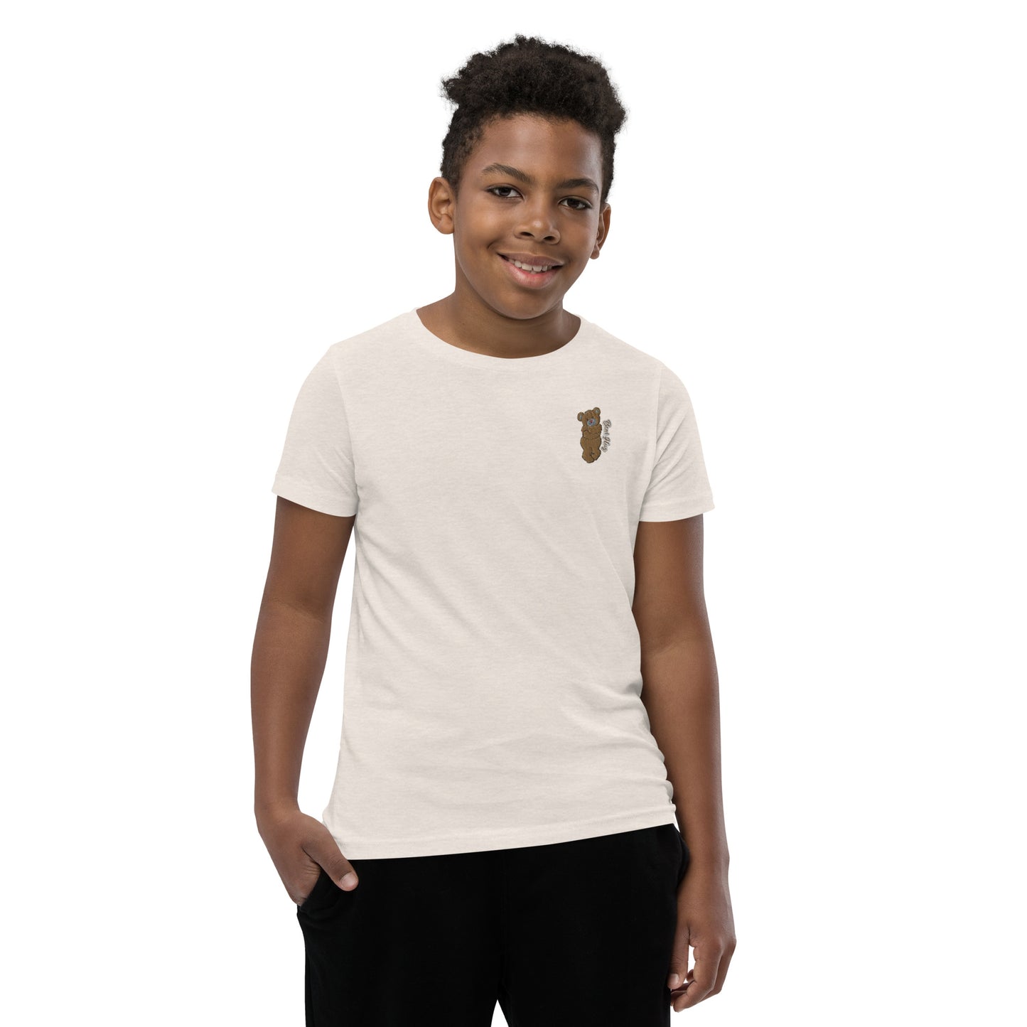 Bear Hug embroidered "In the  Forest" Youth Short Sleeve T-Shirt