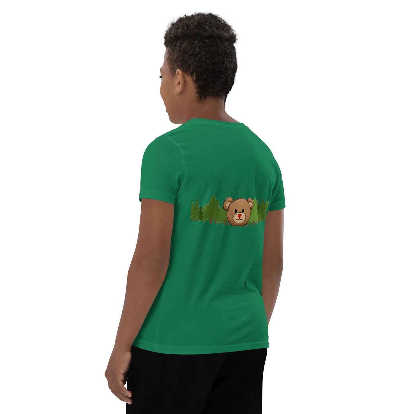 Bear Hug embroidered "In the  Forest" Youth Short Sleeve T-Shirt