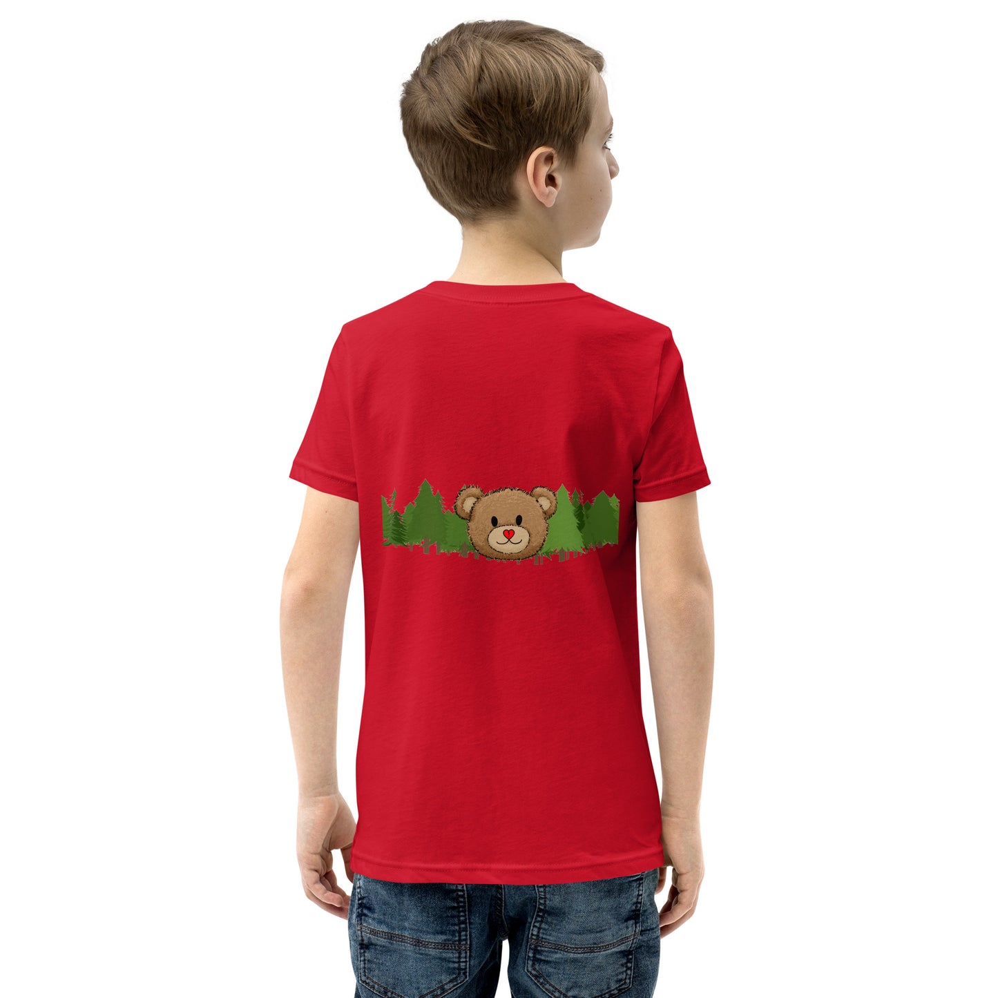 Bear Hug embroidered "In the  Forest" Youth Short Sleeve T-Shirt