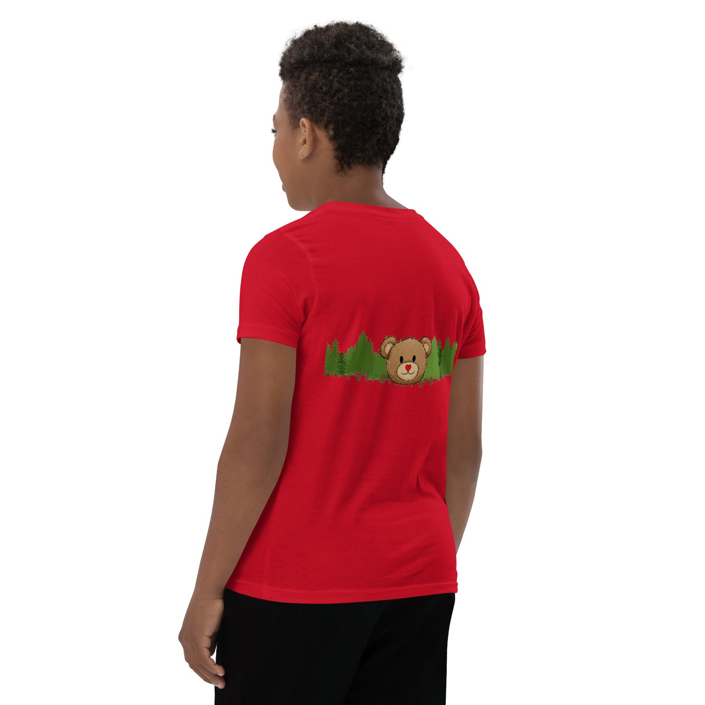 Bear Hug embroidered "In the  Forest" Youth Short Sleeve T-Shirt