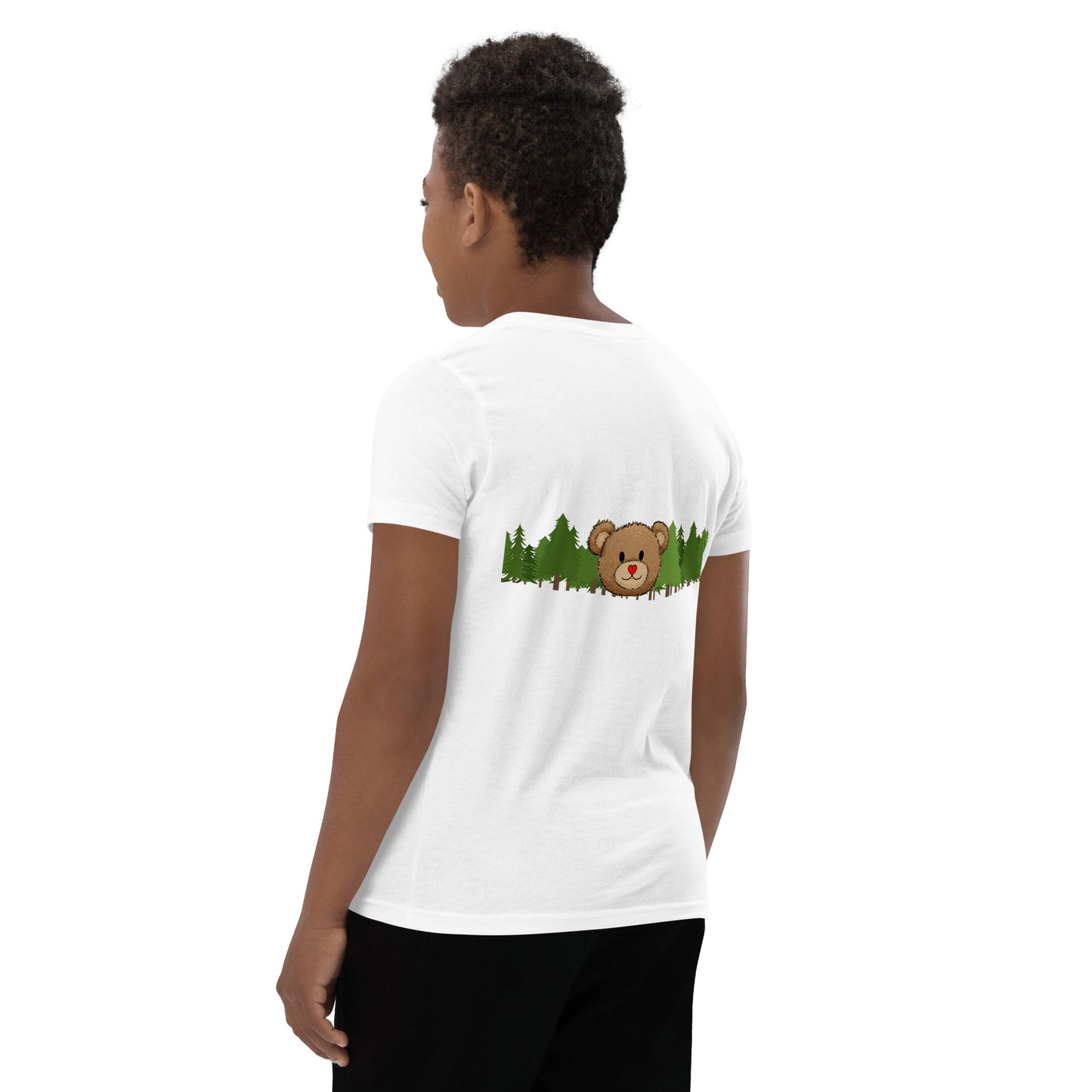 Bear Hug embroidered "In the  Forest" Youth Short Sleeve T-Shirt